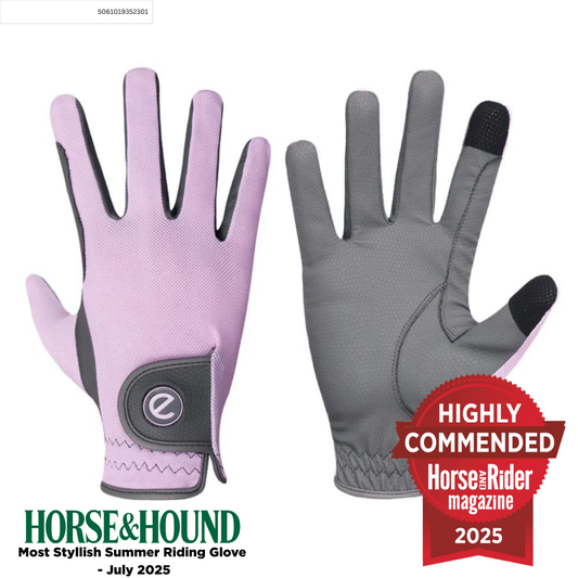 eQUEST GripPro X-LITE Riding Gloves - Pastel Pink Regular Cuff