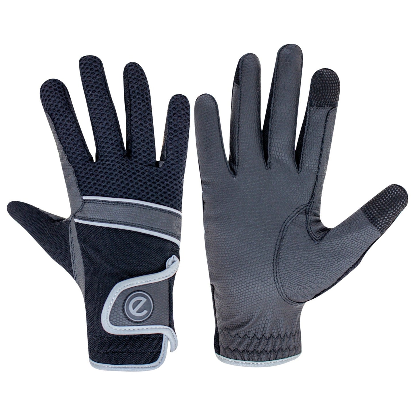 eQUEST GripPro X-LITE Riding Gloves - Black Reflective Edition