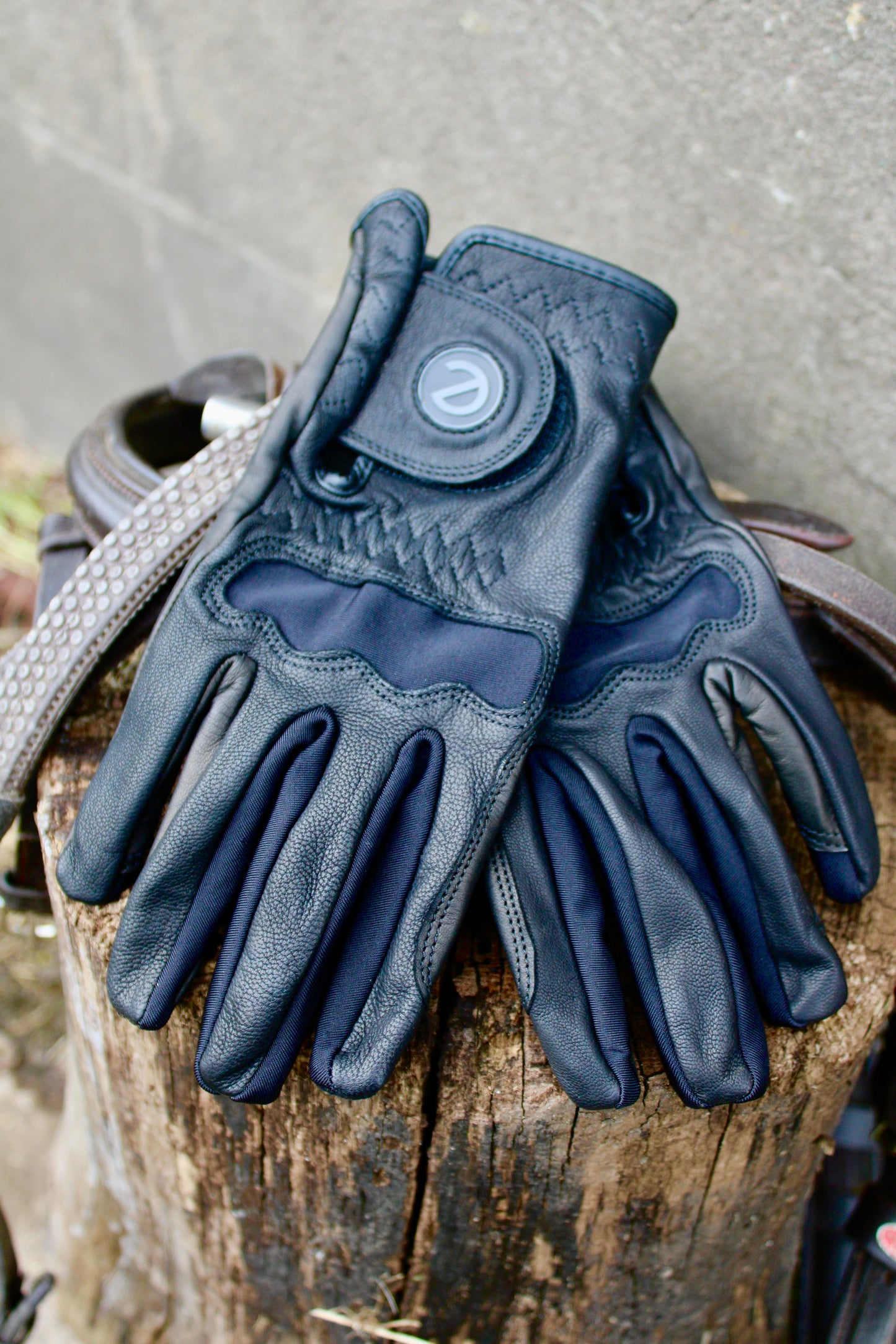 eQUEST GripPro LEATHER Riding Gloves - Black | Cabretta Palm & Goat Leather Back