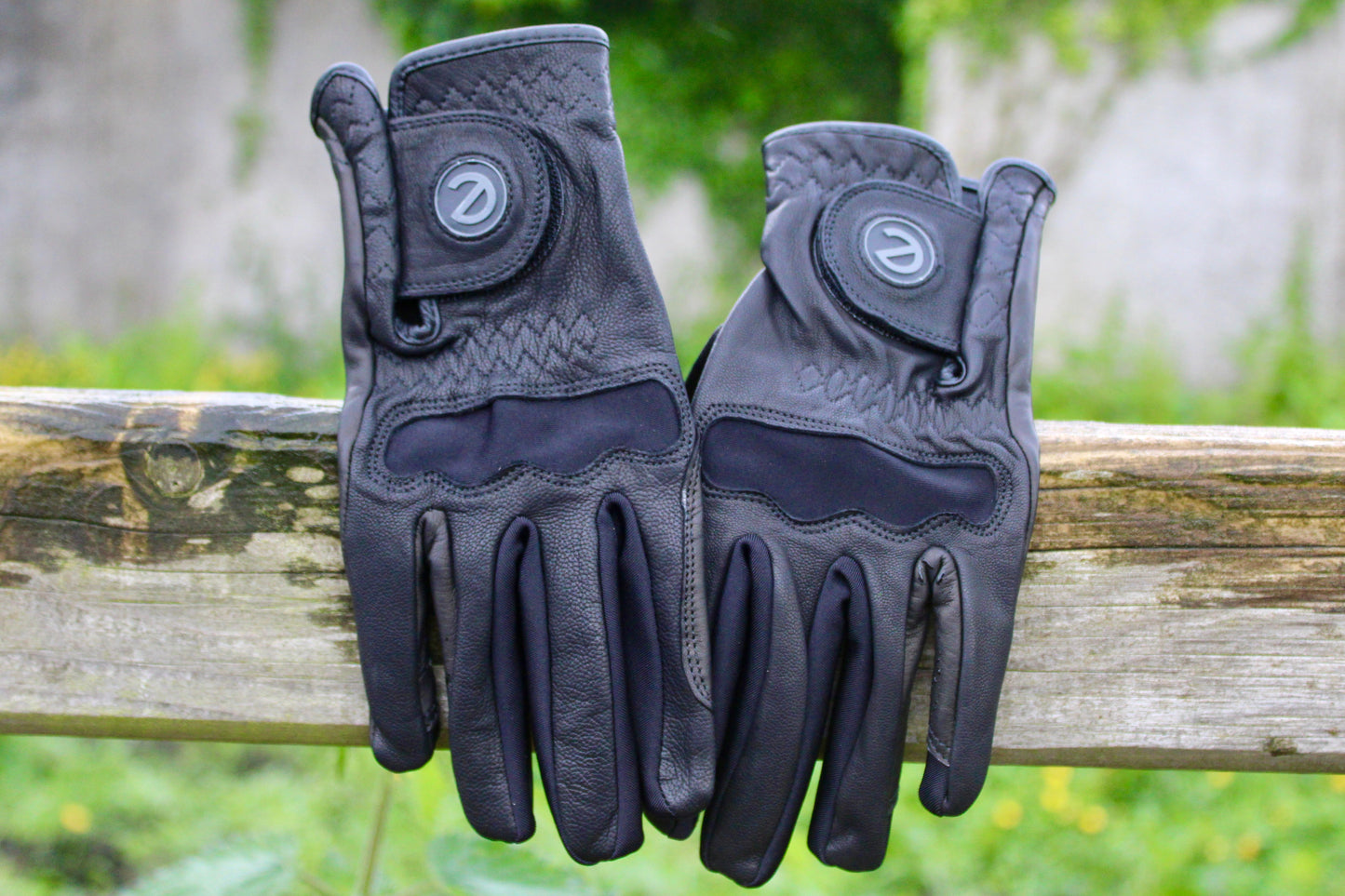 eQUEST GripPro LEATHER Riding Gloves - Black | Cabretta Palm & Goat Leather Back