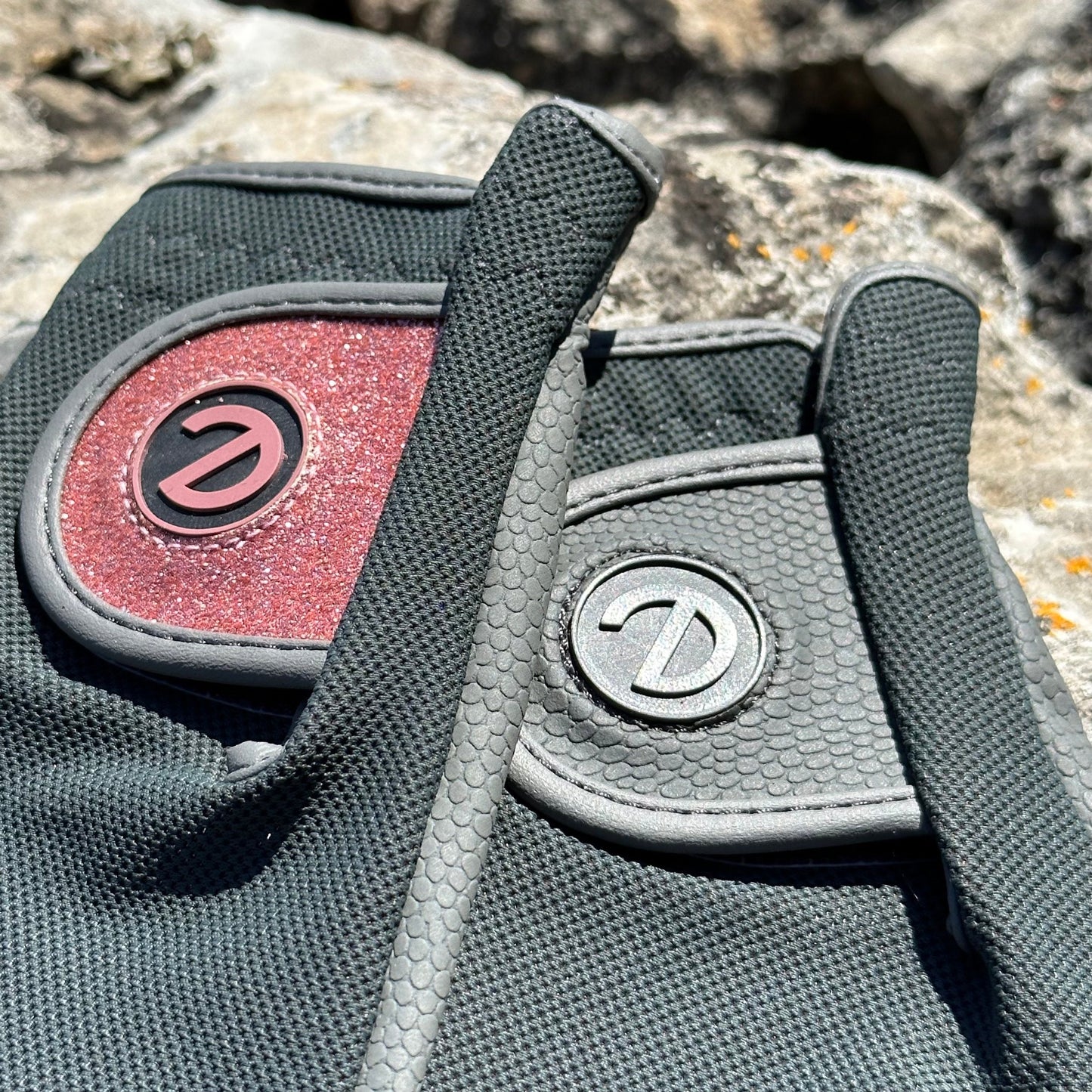 eQUEST GripPro X-LITE Riding Gloves - Grey & Rose Gold Glitter Cuff