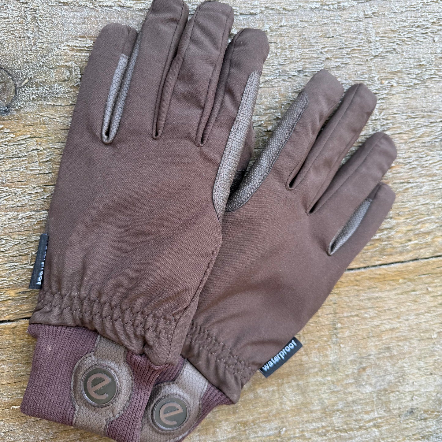 eQUEST Waterproof Riding & Yard Gloves – Brown | Warm, Grippy & Touchscreen