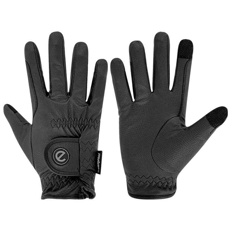 eQUEST GripPro Winter Edition Waterproof Riding Gloves – Black | Warm, Dry & Touchscreen